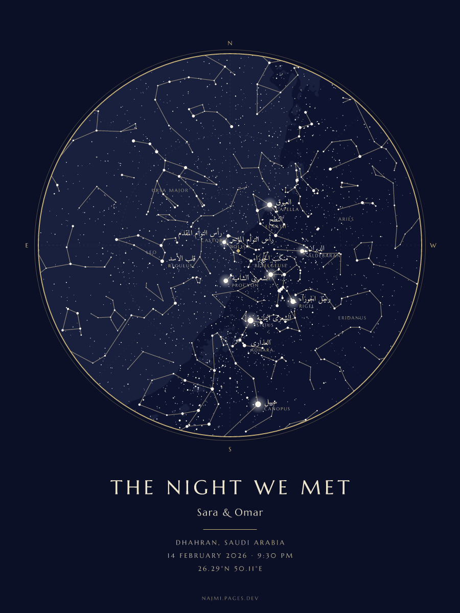 Dhahran, 14 February 2026, midnight blue